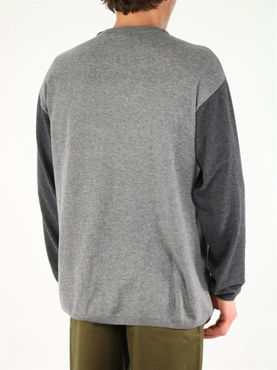 Shop Loewe Color Block Sweater In Grey