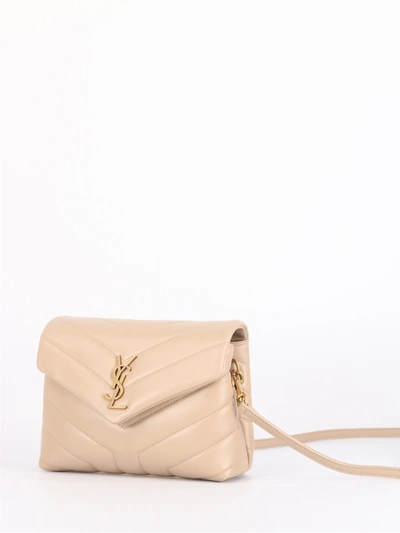 Shop Saint Laurent Loulou Toy Beige Bag