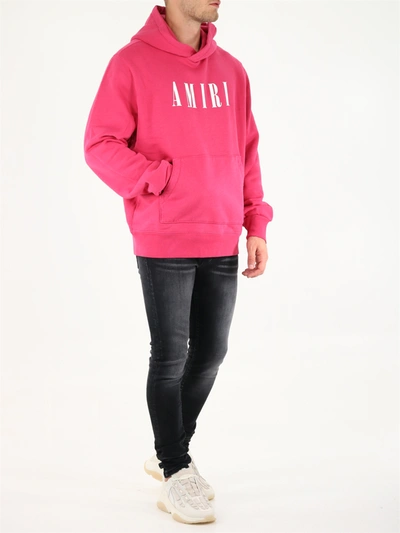 Shop Amiri Core Logo Hoodie In Pink