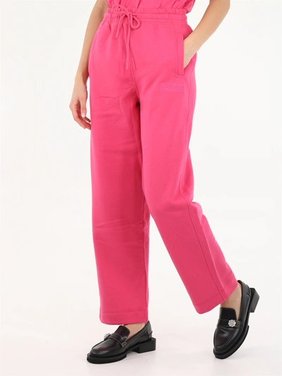 Shop Ganni Fuchsia Sweatpants In Pink