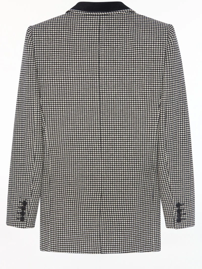 Shop Saint Laurent Single-breasted Jacket In Houndstooth In Printed