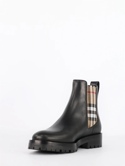 Shop Burberry Black Leather Chelsea Boots