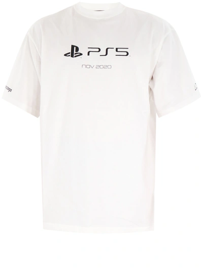 Shop Balenciaga X Playstation&trade; T-shirt White