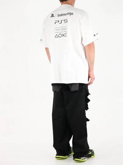 Shop Balenciaga X Playstation&trade; T-shirt White