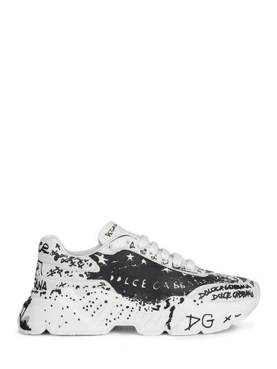 Shop Dolce & Gabbana White Daymaster Sneakers In Black