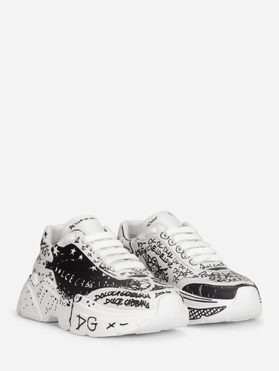 Shop Dolce & Gabbana White Daymaster Sneakers In Black