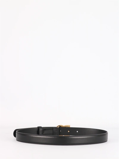 Shop Dolce & Gabbana Belt With Dg Logo In Rhinestones And Leather In Black