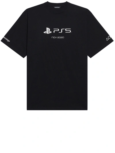 Shop Balenciaga X Playstation&trade; T-shirt Black