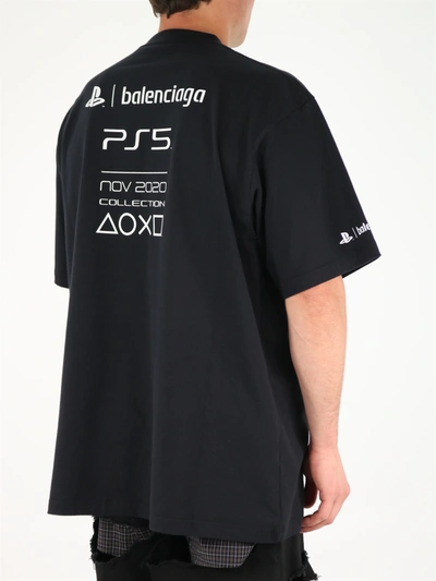 Shop Balenciaga X Playstation&trade; T-shirt Black