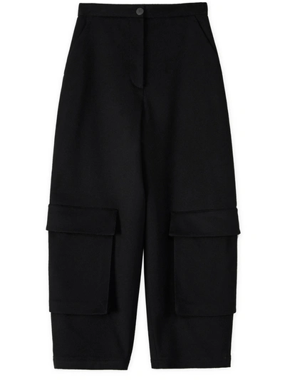 Shop Loewe Cargo Trousers In Wool In Black