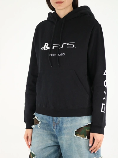 Shop Balenciaga Playstation&trade; Fitted Hoodie Black