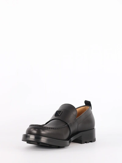 Shop Valentino Roman Stud Loafer In Calfskin In Black