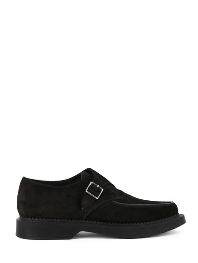 Shop Saint Laurent Teddy Derby In Black Suede