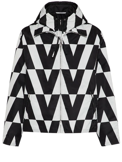 Shop Valentino Optical Nylon Pea Coat In Printed