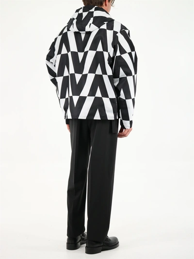 Shop Valentino Optical Nylon Pea Coat In Printed