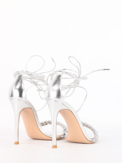 Shop Gianvito Rossi Crystal Leomi Sandal In Silver