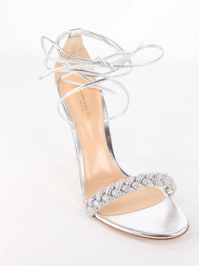 Shop Gianvito Rossi Crystal Leomi Sandal In Silver