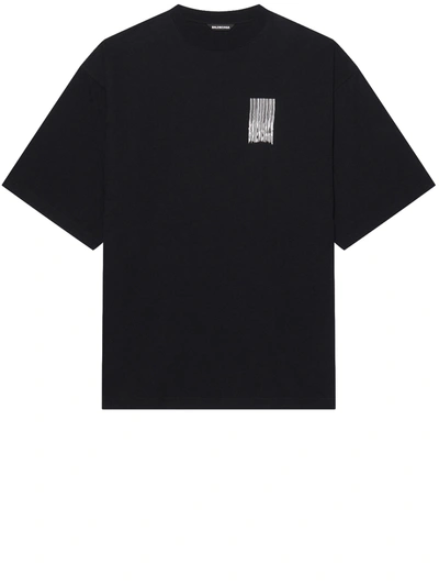 Shop Balenciaga Black Wide Line Barcode T-shirt
