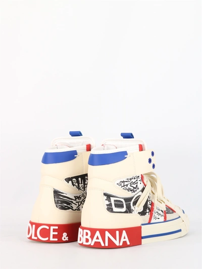 Shop Dolce & Gabbana Graffiti High Sneakers In Printed