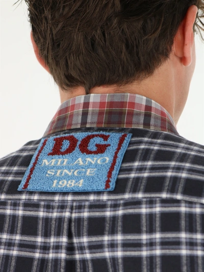 Shop Dolce & Gabbana Tartan Flannel Shirt In Printed