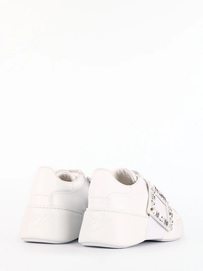 Shop Roger Vivier Sneakers Viv' Skate Strass In White