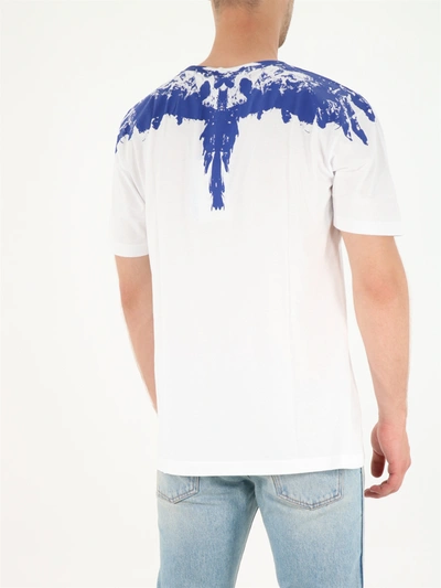 Shop Marcelo Burlon County Of Milan Wings T-shirt Blue In White