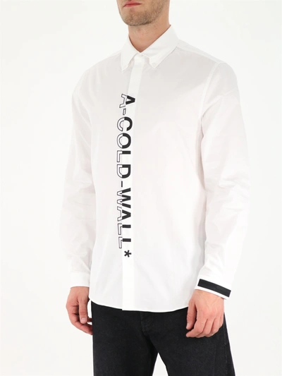 Shop A-cold-wall* White Shirt With Maxi Vertical Logo