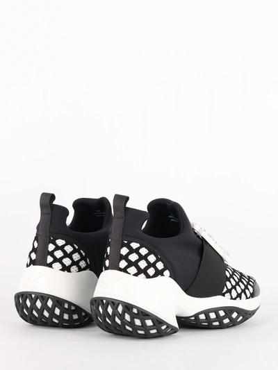 Shop Roger Vivier Sneakers Viv' Run Strass Buckle In Black