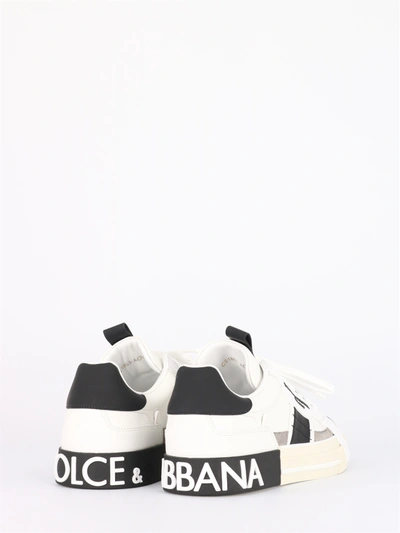 Shop Dolce & Gabbana Custom 2.zero Sneakers In White Leather