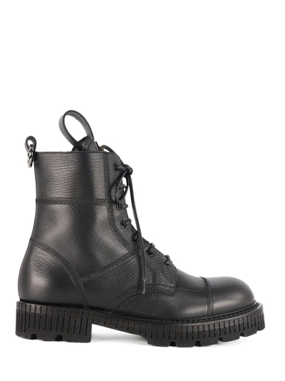 Shop Dolce & Gabbana Black Laced Up Boot