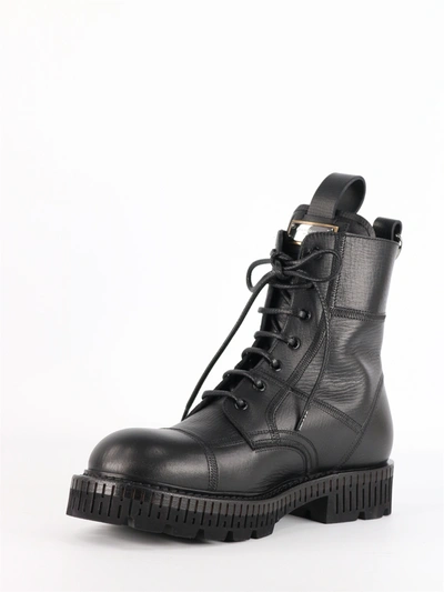 Shop Dolce & Gabbana Black Laced Up Boot