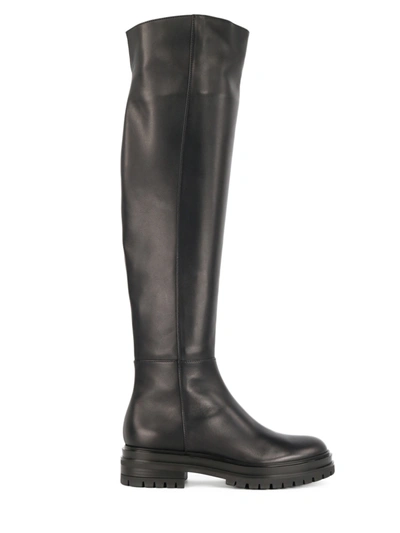 Shop Gianvito Rossi Quinn Knee-high Boots In Leather In Black