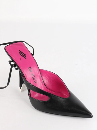 Attico Anais Cutout Leather Pumps In Black
