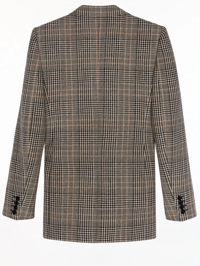 Shop Saint Laurent Single-breasted Jacket In Prince Of Wales Tweed In Printed