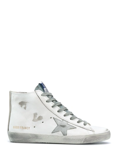 Shop Golden Goose Francy Sneakers With Silver Star In White