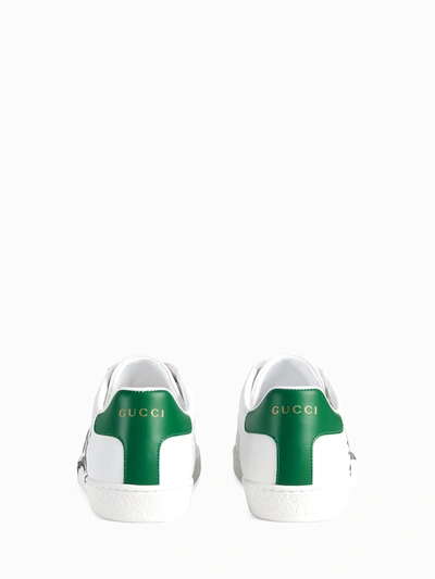 Shop Gucci Women's Ace Sneakers With Cat Print In White