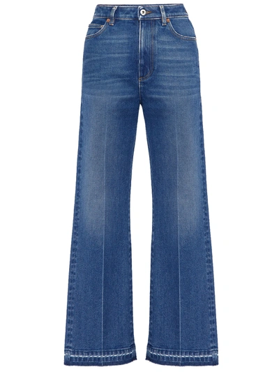 Shop Valentino Flared Jeans In Denim In Blue