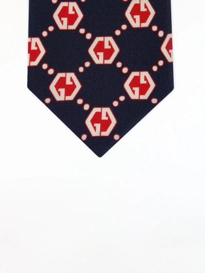 Shop Gucci Hexagonal Gg Silk Tie In Printed