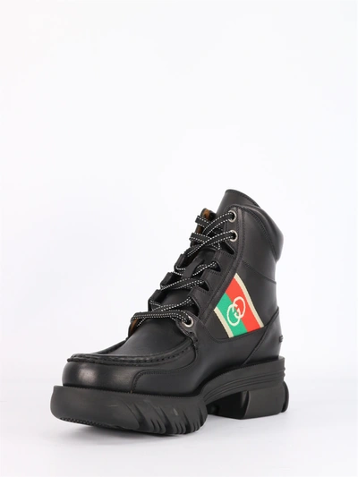 Shop Gucci Black Gg Ankle Boot