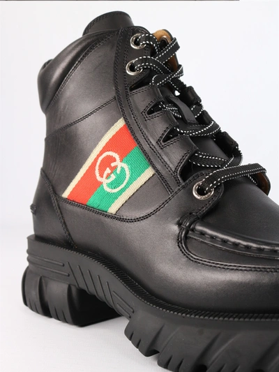 Shop Gucci Black Gg Ankle Boot