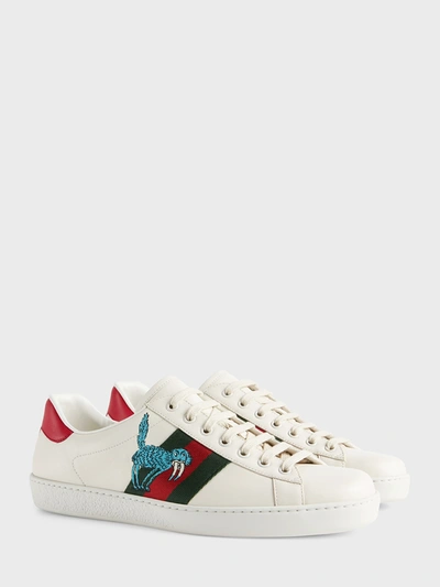 Shop Gucci Ace Freya Hartas Sneakers In White