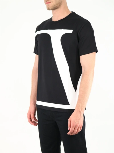 Shop Valentino Black V-logo Signature T-shirt