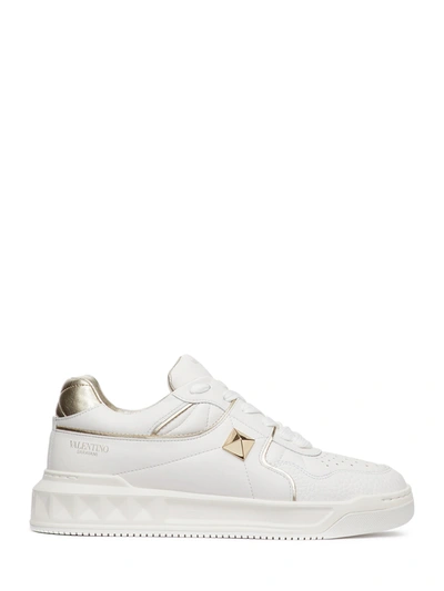 Shop Valentino Low-top One Stud White Sneakers