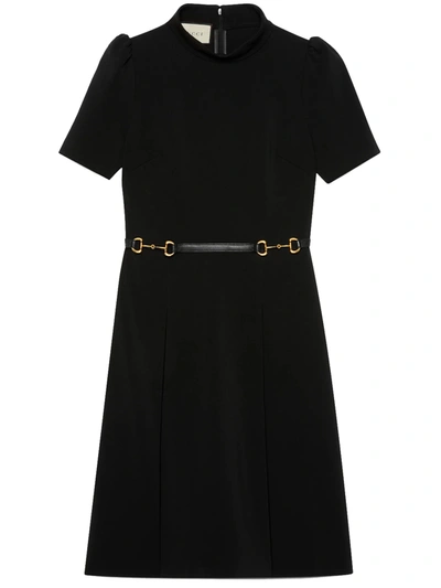 Shop Gucci Black Dress With Horsebit