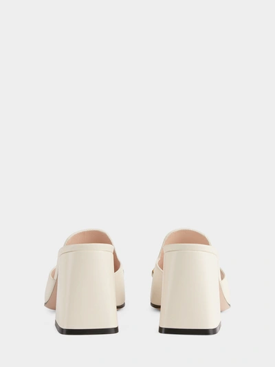 Shop Gucci White Slider Sandal With Horsebit