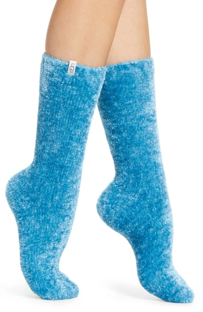 Shop Ugg (r) Leda Cozy Socks In Mediterranean Blue