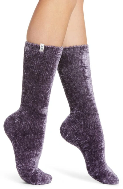 Shop Ugg (r) Leda Cozy Socks In Midnight Purple