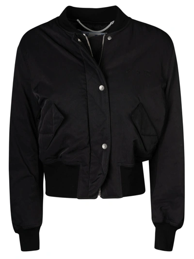 Off-white Embroidered Logo Bomber Jacket In Black