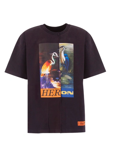 Shop Heron Preston Heron Print T-shirt In Nero