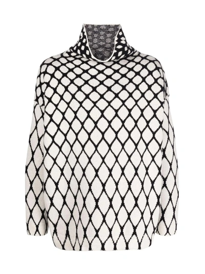 Shop Valentino Turtleneck Sweater In An Ivory Black